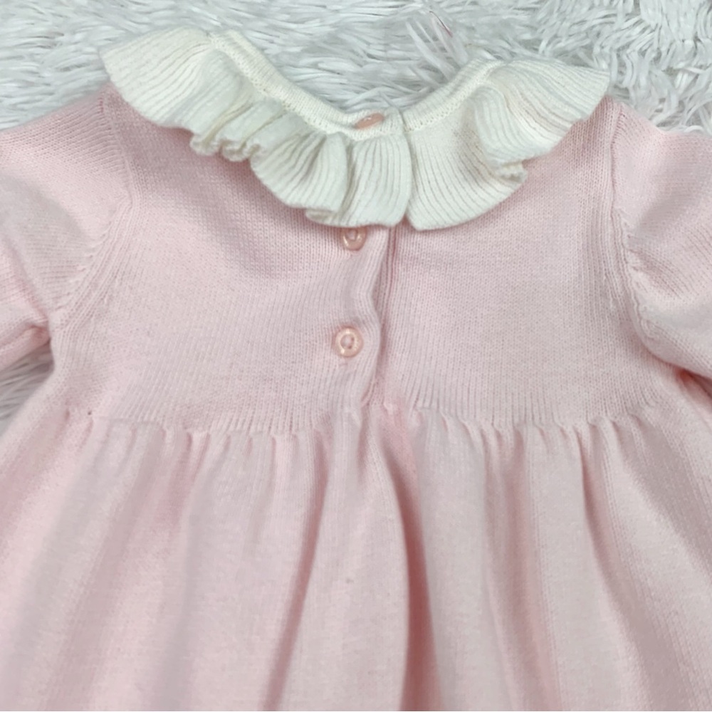Janie and Jack size 6-12 month long sleeve collared sweater dress fair isle - Picture 6 of 7